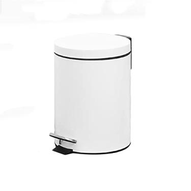 Imagem de Caixote do lixo grande lata de lixo interna redonda estampada com tampa escritório quarto cesto de lixo lixeira