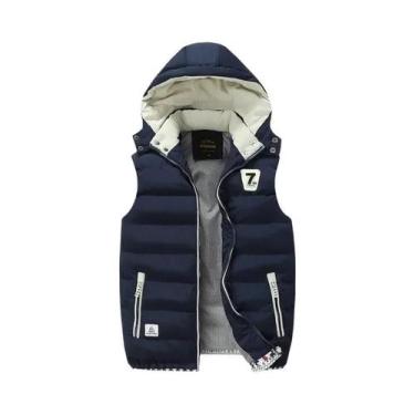 Imagem de Colete De Inverno Masculino 5XL Com Capuz, Sem Mangas, Casual, Aquecid