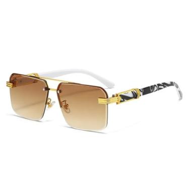 Imagem de HCPIHF Óculos vintage femininos masculinos sem armação retangulares femininos (4)