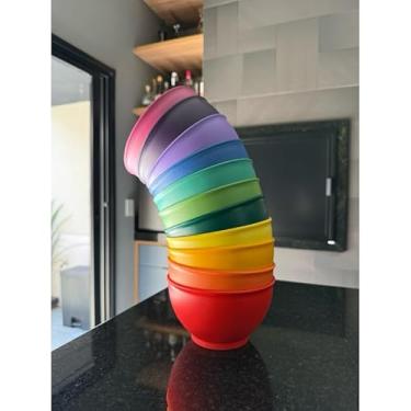 Imagem de Kit Potes 800ml + Tigelas Cumbucas Bowls Plástico - Ideal para Açaí, Sorvete, Doce e Salgado, Prático para Casa e Eventos, Versátil e Durável (Colorido (sortido),20)