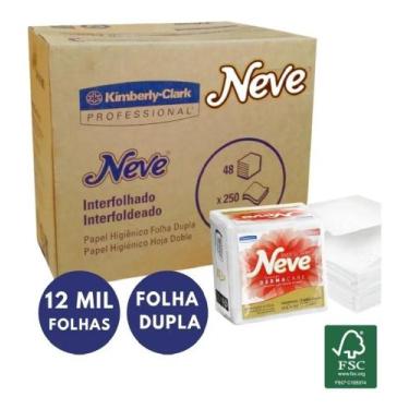 Imagem de Papel higiênico interfolhado Neve Cai-Cai folha dupla c/12.000 folhas 