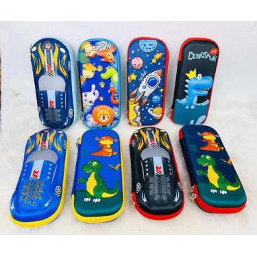 Imagem de Estojo 3D De Lápis de EVA Infantil Com Desenho de Carro Foguete Safari