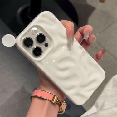Imagem de Capa para celular em formato de onda para iPhone 15/16/11/12/13/14 Pro Max/16 Plus, branca, para iPhone 14 Plus