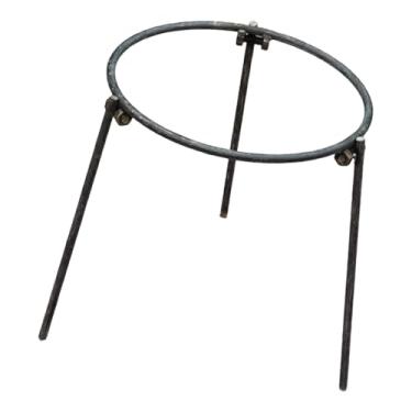 Imagem de YIJU Suporte de panela tripé dobrável para fogueira, com pernas, para forno holandês, churrasqueira dobrável, ideal para camping, pesca, e, Anel único de 27 Cm