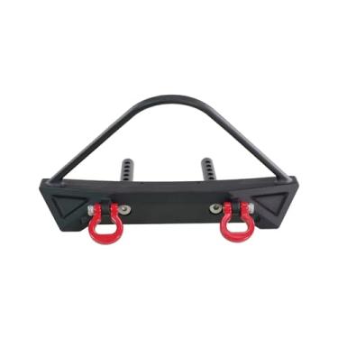 Imagem de MYHWDRNU Peças de carro RC compatíveis com MN para MN128 1/12 RC carro atualização acessórios metal dianteiro para-choque dianteiro anti-colisão cinto (preto)