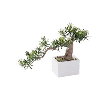 Imagem de Árvore artificial bonsai artificial pinheiro artificial planta artificial em vaso planta artificial bonsai sala de chá decoração de escritório 12,6 polegadas árvore falsa