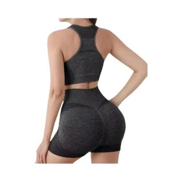 Imagem de Conjunto De Yoga Sem Costura Para Mulheres, Shorts De Academia, Sutiãs