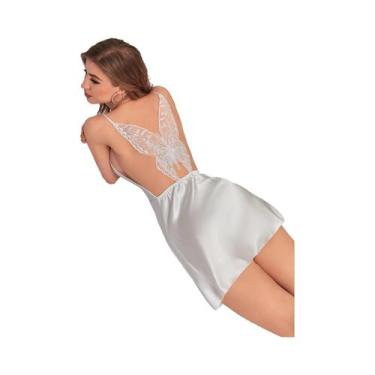 Imagem de Vestido Slip Feminino Em Cor Sólida Respirável Imitando Seda Primavera