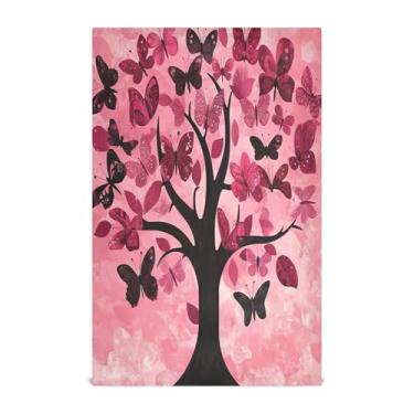 Imagem de xigua Conjunto de 1 panos de prato de cozinha com árvore vermelha com folhas, macios e altamente absorventes de secagem rápida para limpeza de pratos e limpeza à mão, 71 x 45 cm