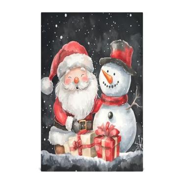 Imagem de xigua Conjunto de 1 panos de prato fofos de Papai Noel e boneco de neve, toalhas de cozinha macias e altamente absorventes de secagem rápida para limpeza de pratos e limpeza à mão, 71 x 45 cm