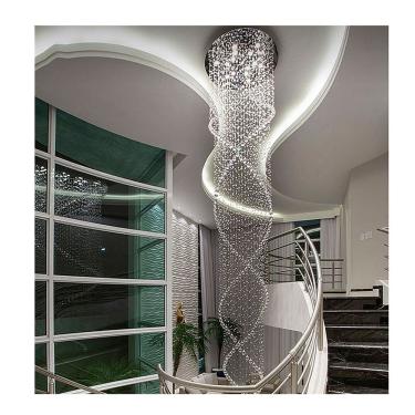 Imagem de Lustre De Cristal Legítimo K9 Espiral Duplo Redondo 2,5 Mts