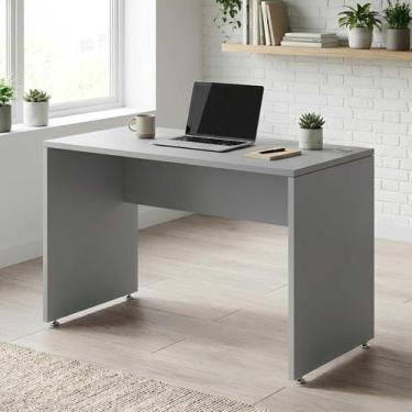 Imagem de Mesa Escrivaninha Retangular 120cm x 60cm Escritório Pé Painel com Pas