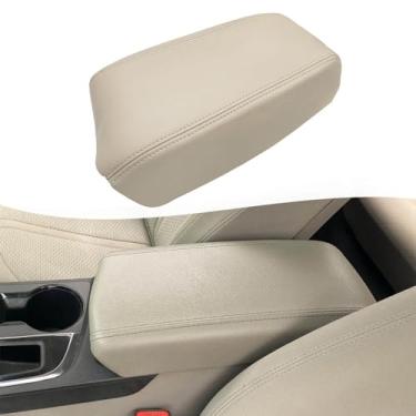 Imagem de KBH Cobertura de apoio de braço para console central para Hyundai Sonata 2015-2019, acessórios de substituição da tampa do console médio, couro de vinil, antiarranhões, bege