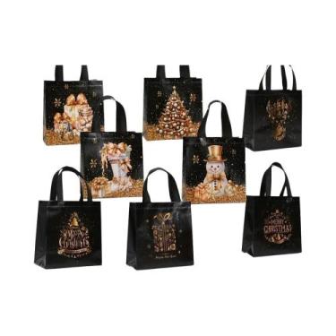 Imagem de Bolsas De Presente De Natal Com Boneco De Neve, 8 Peças, Sacolas De Na