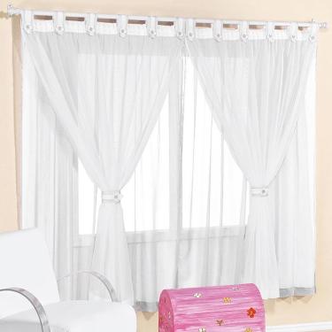 Imagem de Cortina Infantil E Voal 3,00 X 2,80 Metros Alt Branca