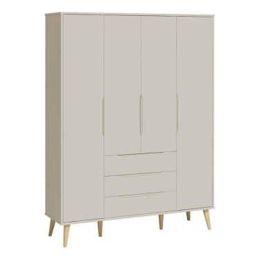 Imagem de Guarda Roupa Infantil Retrô Elfe Areia Acetinado Natural - Reller