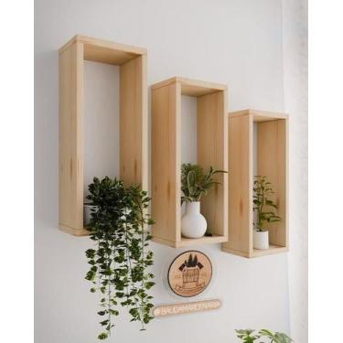 Imagem de Kit 3 Nichos de Madeira maciça 40x25 - Oliverduu