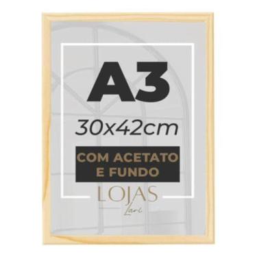 Imagem de Kit 3 Molduras A3 30x42cm Acetato Quadro Diploma Foto Poster - Branco 