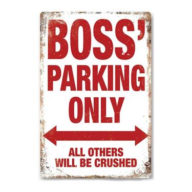 Imagem de Placa de decoração de parede Iron Boss Parking Only 20x30cm