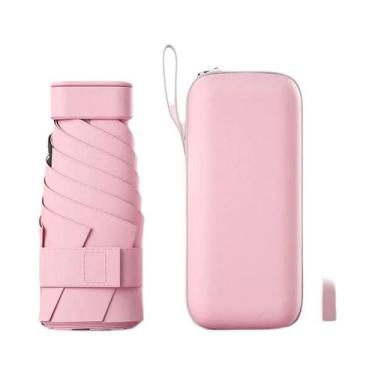 Imagem de Guarda-chuva Mini Dobrável UPF50+ De Vinil, Pequeno, Para Viagem, Prot