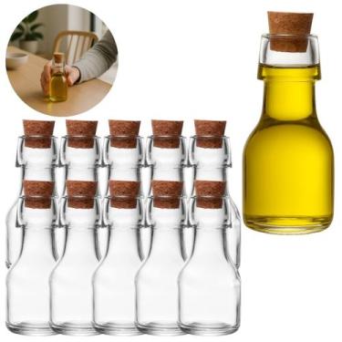 Imagem de 10 Garrafas De Vidro 70ml P/ Azeite Tampa Rolha Premium - Lyor