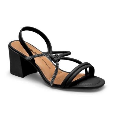 Imagem de Sandália Feminina Dakota Salto Blocado Tiras Cruzadas