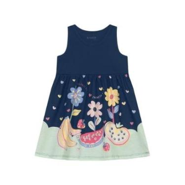 Imagem de Vestido infantil menina de flores e frutas Brandili-Feminino