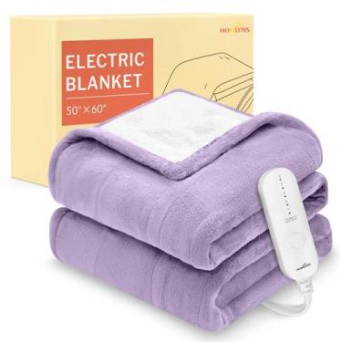 Imagem de Cobertor elétrico HOMLYNS Luxe Heat Heated Throw 50x60 polegadas roxo