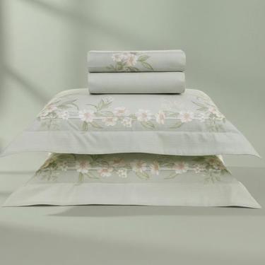 Imagem de Jogo de Lençol Queen Karsten Percal 200 Fios 100% Algodão Estampado Ca