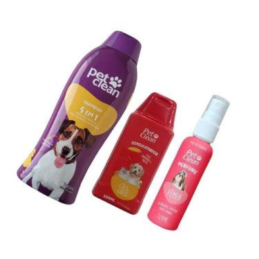 Imagem de Kit POP Pet Clean Shampoo + Perfume + Condicionador Pet Cães, 5x1 + Pe