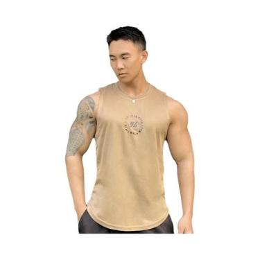 Imagem de Camiseta Sem Mangas Masculina Para Fitness, Top De Malha Para Treino N