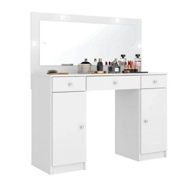 Imagem de Penteadeira Camarim Carisma 2 Portas e 3 Gavetas com Espelho e LED 5950 Demobile