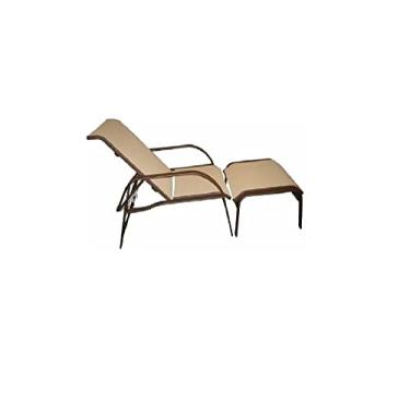 Imagem de Cadeira Espreguiçadeira De Aluminio Com Puff Piscina Varanda