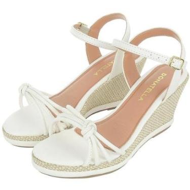 Imagem de Sandália Anabela Feminina CM Calçados Salto Plataforma Juta Nó Confort-Feminino