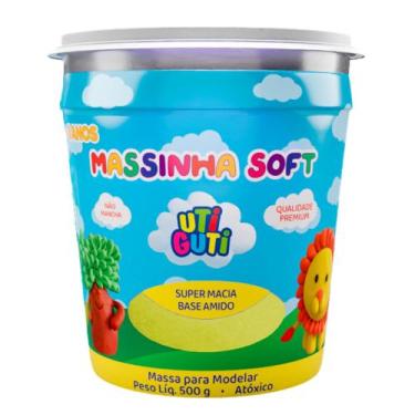 Imagem de Massinha de Modelar Soft Pote 500gr Utiguti, Amarelo