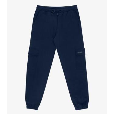 Imagem de Calça Juuvenil Moletom Peluciado Cargo Minty Azul, 14, Azul