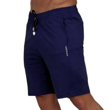 Imagem de Bermuda Masculina Fits Gym Comfort Em Poliamida Fitness, Azul marinho,