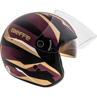 Imagem de Capacete Aberto Moto Allegro VTR Preto Fosco/Vinho ~ Bieffe 