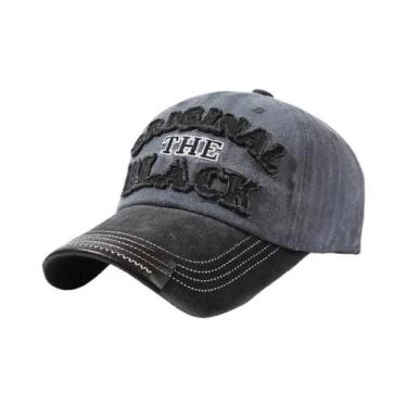 Imagem de Boné De Beisebol Retrô Lavado Com Letras Para Homens E Mulheres, Aba C