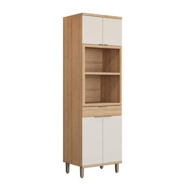 Imagem de Torre Quente Bless 4 Portas 1 Gaveta 100% Mdf 810015102 Jequitiba/Off White Fosco - Lin...