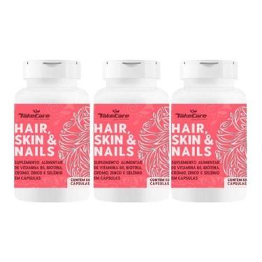 Imagem de Kit 3 Hair Skin 60 Cáps Unha Pele E Queda De Cabelo 1000mg - Take Care
