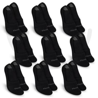 Imagem de Kit com 9 Pares de Meias Sapatilha Algodão Ajuste Perfeito Hoahi, Pret