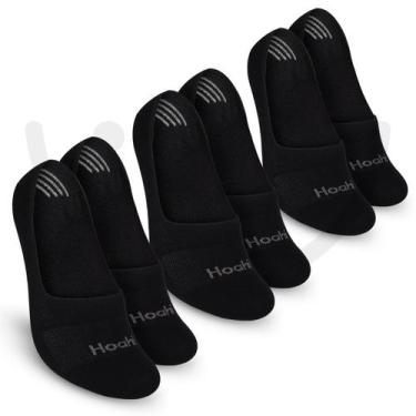 Imagem de Kit com 3 Pares de Meias Sapatilha Algodão Toque Suave Hoahi, Preto, 3
