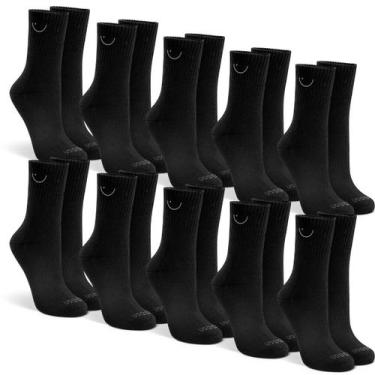 Imagem de Kit com 10 Pares de Meias Cano Alto Algodão Usee Brasil, Preto, 39-44