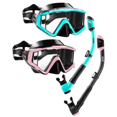 Imagem de Conjunto de equipamento de mergulho Aegend Dry Snorkel para adultos, p
