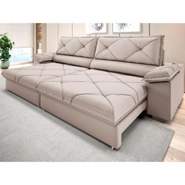 Imagem de Sofá com Carregador USB e Molas no Assento Retrátil Reclinável Nice 2,10m Velosuede - NETSOFAS