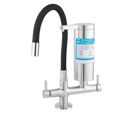 Imagem de Torneira de Cozinha de Mesa com Filtro em Abs com Bica Flex 1/4vt 2178 C62 Plena Cromado