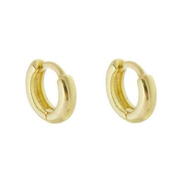 Imagem de Brinco argolinha lala p folheado a ouro 18k - Piuka, Dourado, 6 Meses
