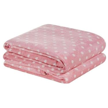 Imagem de Manta Estampada Petit Poá Solteiro 01 Peça - feita na tonalidade Rosa 