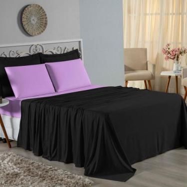 Imagem de Jogo de Cama Casal Nobre 4 Peças Lençol com Elástico de 30cm de Altura